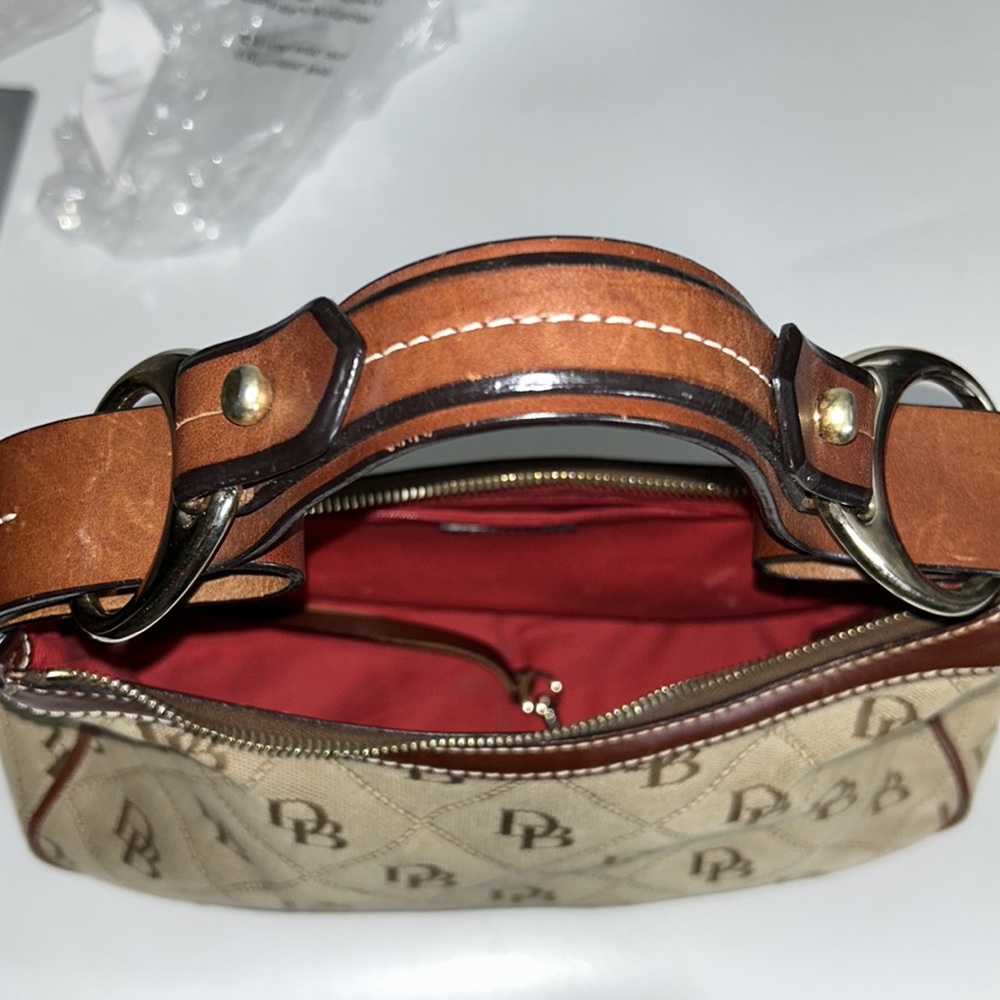 Dooney & Bourke  Monogram Satchel Signature Brown Leather/Canvas Shoulder Bag - Picture 11 of 16